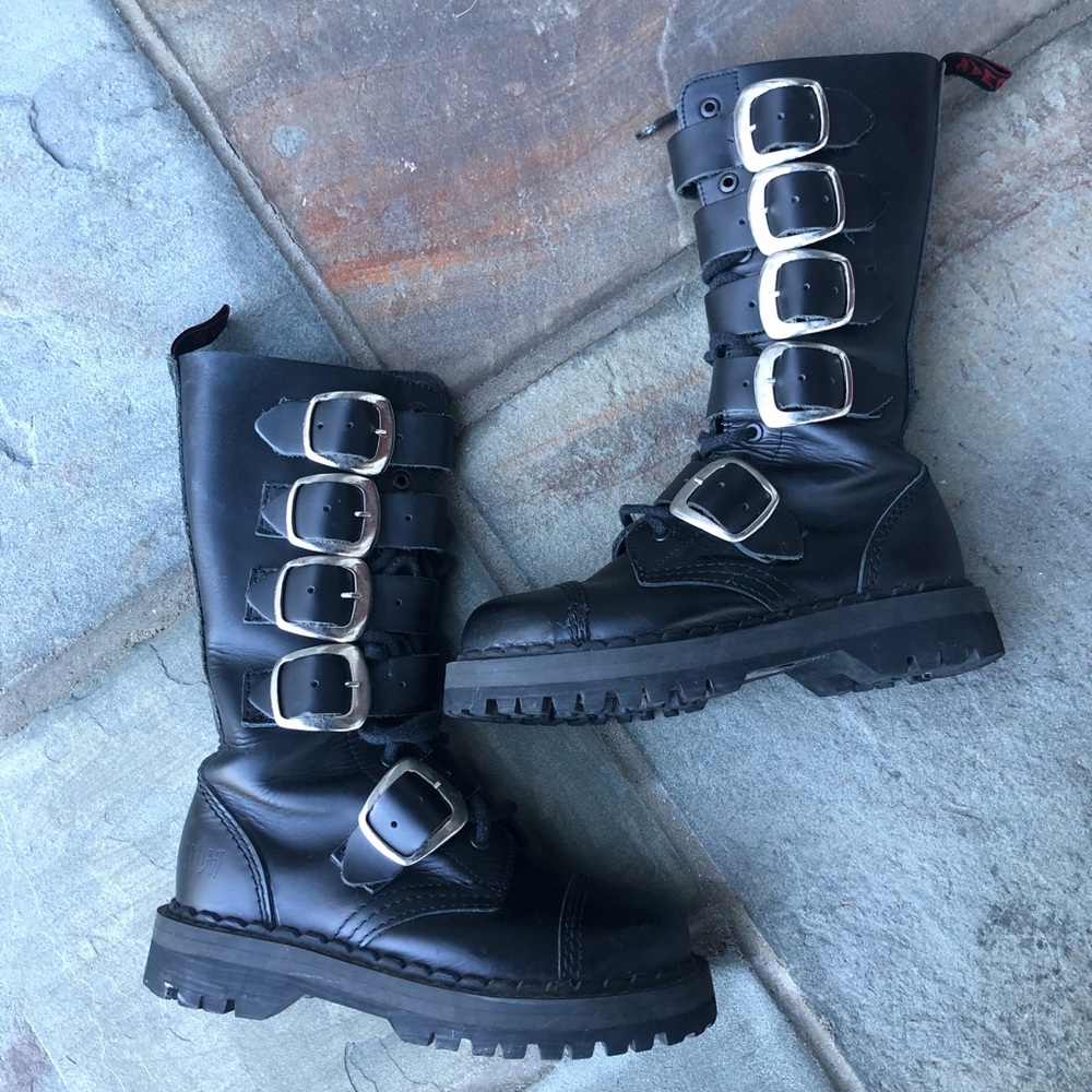 Aderlass 14 eye Steel Leather Buckle Boot 38